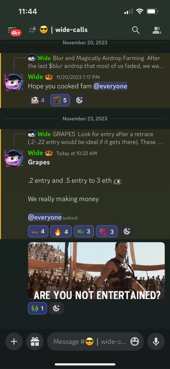 Our esteemed chef <a href="/WideBTW/">Mr. Wide</a> has been killing it this year

This <a href="/JoinGrapes/">The GRAPES</a> call was absolutely incredible and it may still keep going!!

Conviction in a real team doing real things.

10x + EASY MONEY.

#WinWithUs <a href="/croikeys/">Croikeys</a>