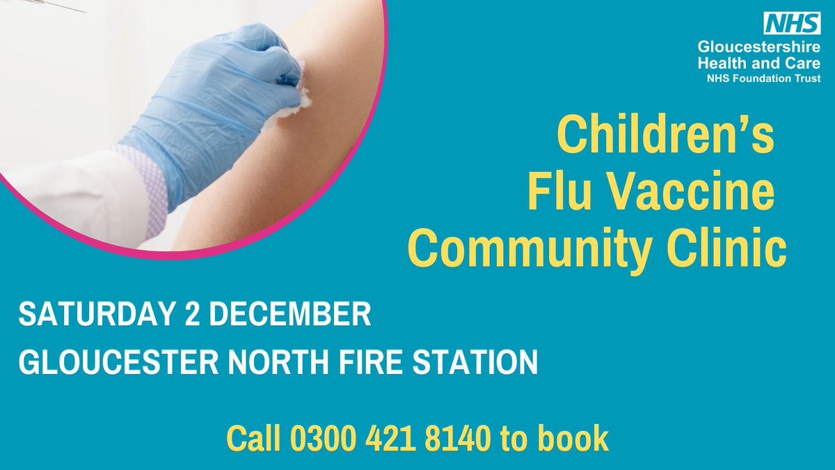 Gloucestershire Health and Care NHS FT (@gloshealthnhs) on Twitter photo <a href="/TeamImms/">Gloucestershire Imms Team</a> are delivering the nasal flu vaccine to all young people from Reception to Year 11. They are also offering the nasal flu & an injectable version of the vaccine at community clinics. Our next will be held this Sat (2 Dec) @ Gloucester North Fire Station (GL3 1AF). <a href="/TeamImms/">Gloucestershire Imms Team</a> are delivering the nasal flu vaccine to all young people from Reception to Year 11. They are also offering the nasal flu & an injectable version of the vaccine at community clinics. Our next will be held this Sat (2 Dec) @ Gloucester North Fire Station (GL3 1AF).