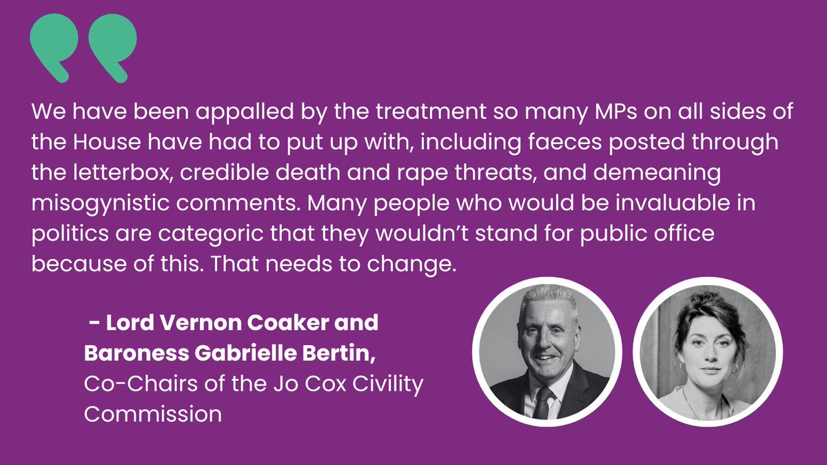 This Giving Tuesday, we have a special guest blog from @Vernon_Coaker and @BertinGabby - Co-Chairs of the #JoCoxCommission - on the importance of tackling abuse and intimidation in politics. Read the guest blog 👇 jocoxfoundation.org/2023/11/28/com… Donate today 👇 donate.jocoxfoundation.org