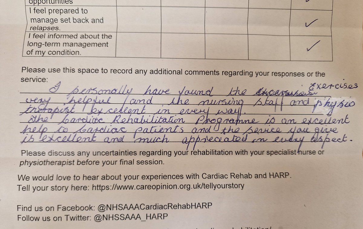 NHS Ayrshire & Arran Cardiac Rehab and HARP (@nhsaaa_harp) on Twitter photo Great feedback from a patient at our #Auchinleck #CardiacRehab class 👏 now planning to keep active long-term with support from <a href="/VibrantEAC/">Vibrant Communities</a>. This is why we do what we do! Great feedback from a patient at our #Auchinleck #CardiacRehab class 👏 now planning to keep active long-term with support from <a href="/VibrantEAC/">Vibrant Communities</a>. This is why we do what we do!