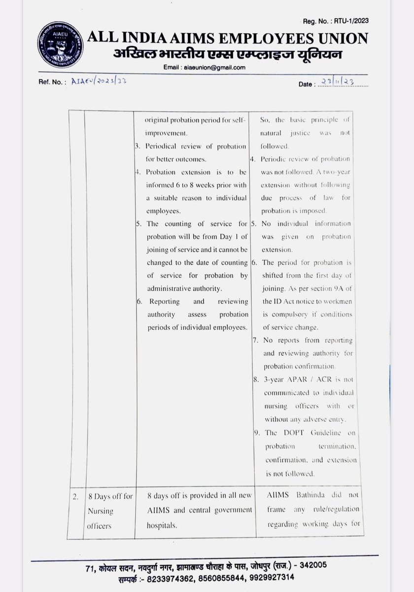 AIAEUNION's tweet photo. AIAEU Letter on Redressal of Unfair Labour practises at AIIMS Bathinda. @MoHFW_INDIA
@mansukhmandviya https://t.co/FEs9S6g2Zn