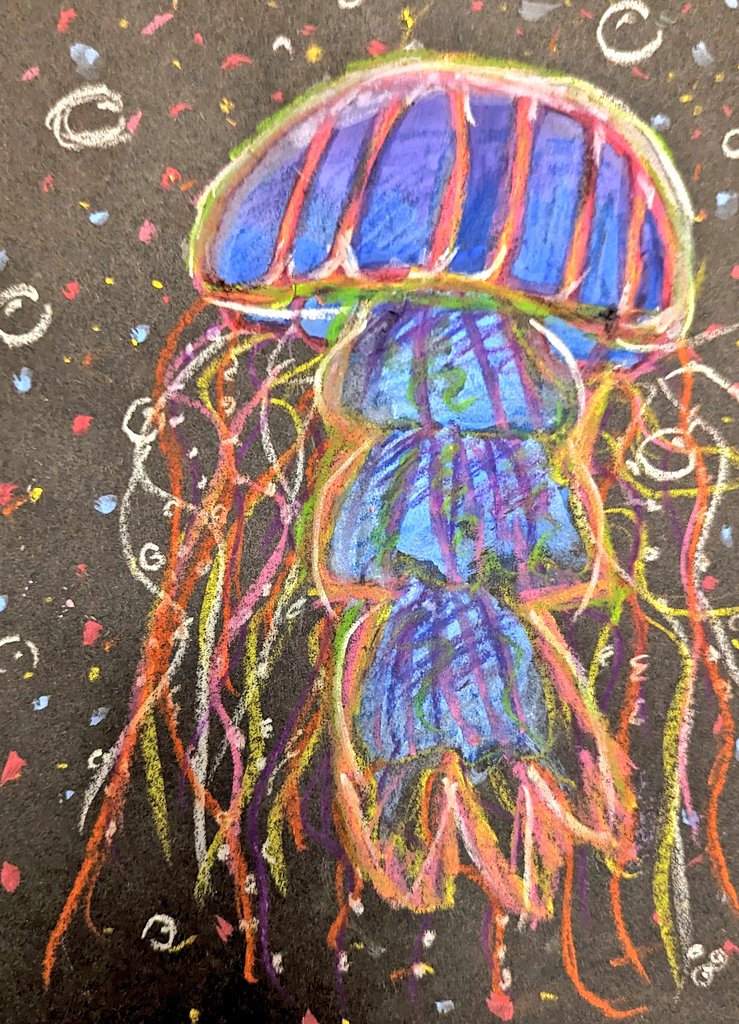 ArmthorpeArt's tweet image. We love teaching neon painting and the students very much enjoyed doing it too... Fab lesson!🪼 #UnderTheSea #NeonPainting #Invert