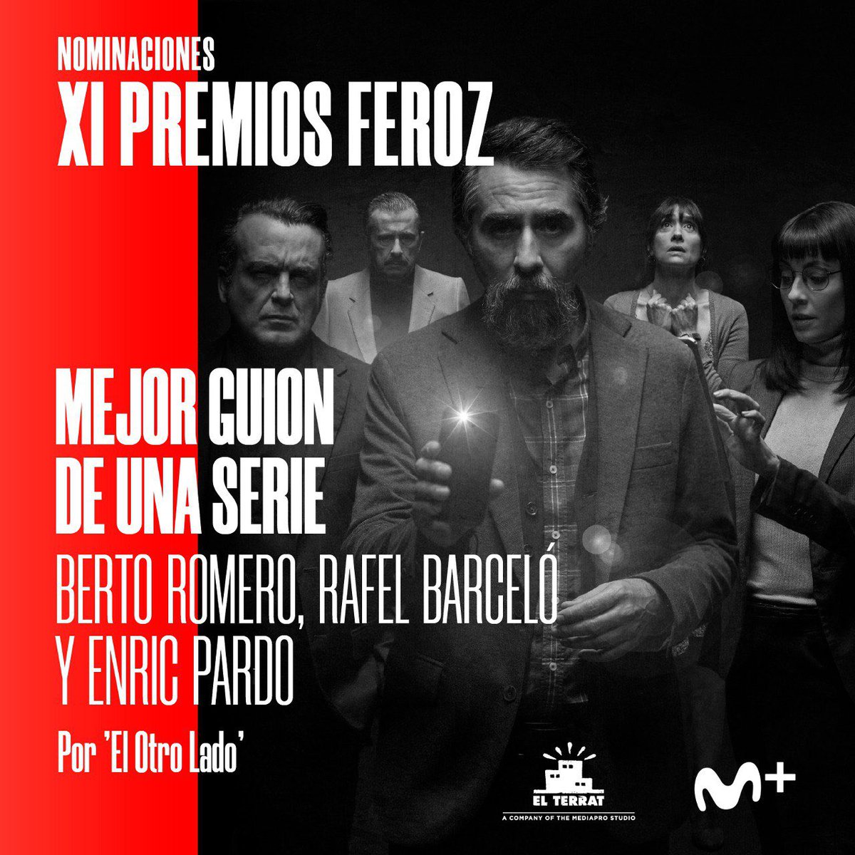 Felicidades a todo el equipo de la serie ‘El Otro Lado’, creada por Berto Romero y dirigida por Javier Ruiz Caldera y Alberto de Toro, por las nominaciones a los XI Premios Feroz.

Ya disponible en Movistar Plus+.