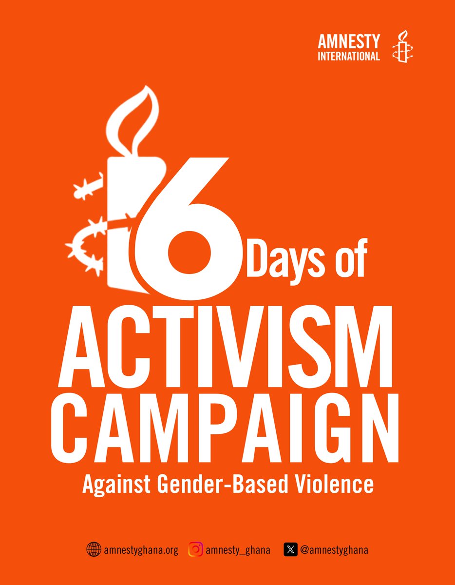 amnestyghana's tweet photo. Brace yourselves!  

Its that time of the year!   

The  countdown begins to the impactful 16 days of activism. Get ready to amplify voices, ignite conversations, and take a stand against SGBV. 

 From Nov 25 to Dec 10, join Us and let's create a world free from injustice.
#AIG https://t.co/p9OqrnVwTt