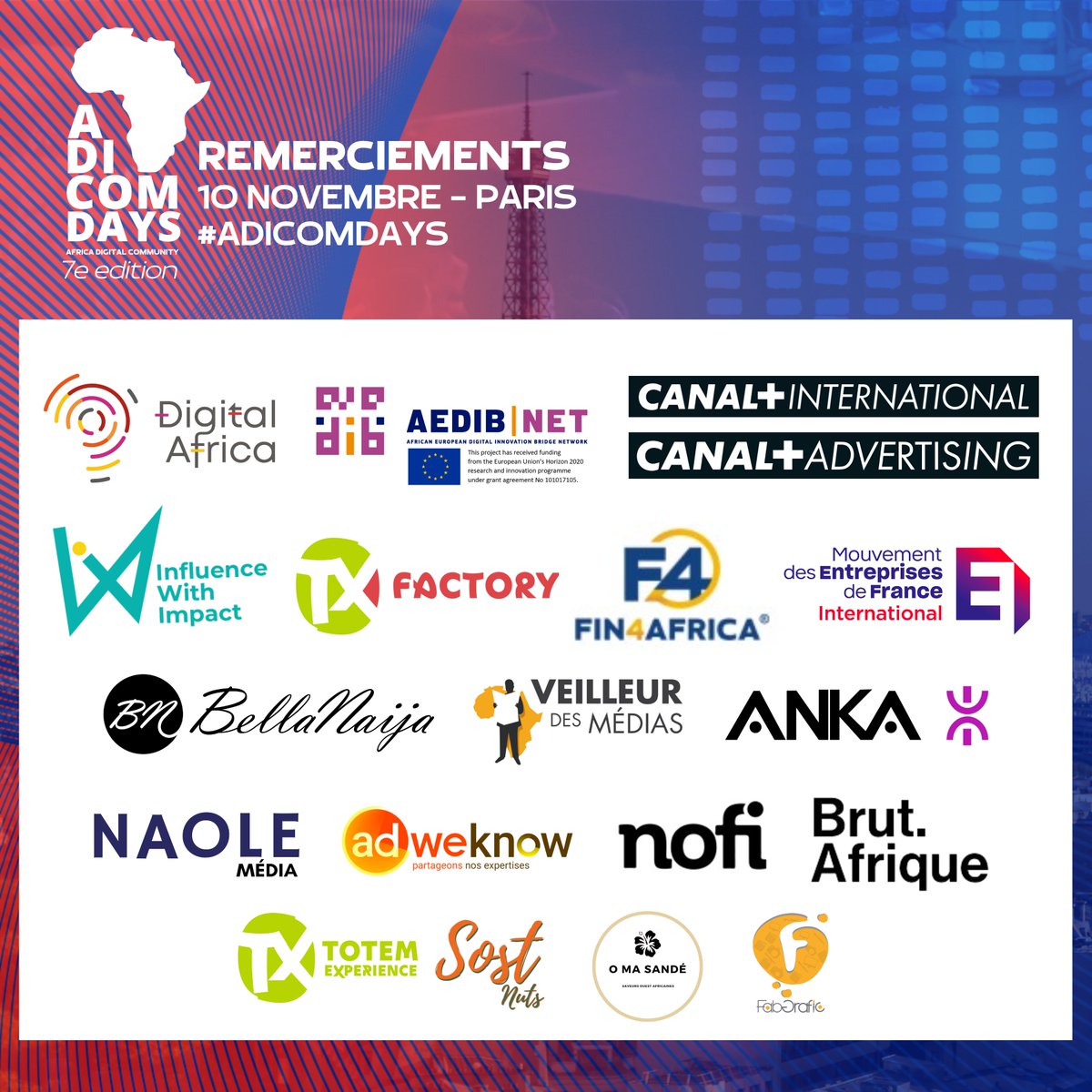 adicomdays's tweet photo. 🌟Un immense merci à tous nos partenaires pour leur soutien incroyable lors des ADICOM AWARDS !Votre engagement et votre collaboration ont été essentiels pour faire de cet événement un succès retentissant. Votre contribution est inestimable🙌 #Partenaires #ADICOMAWARDS #Gratitude https://t.co/6xFhvF3tM2