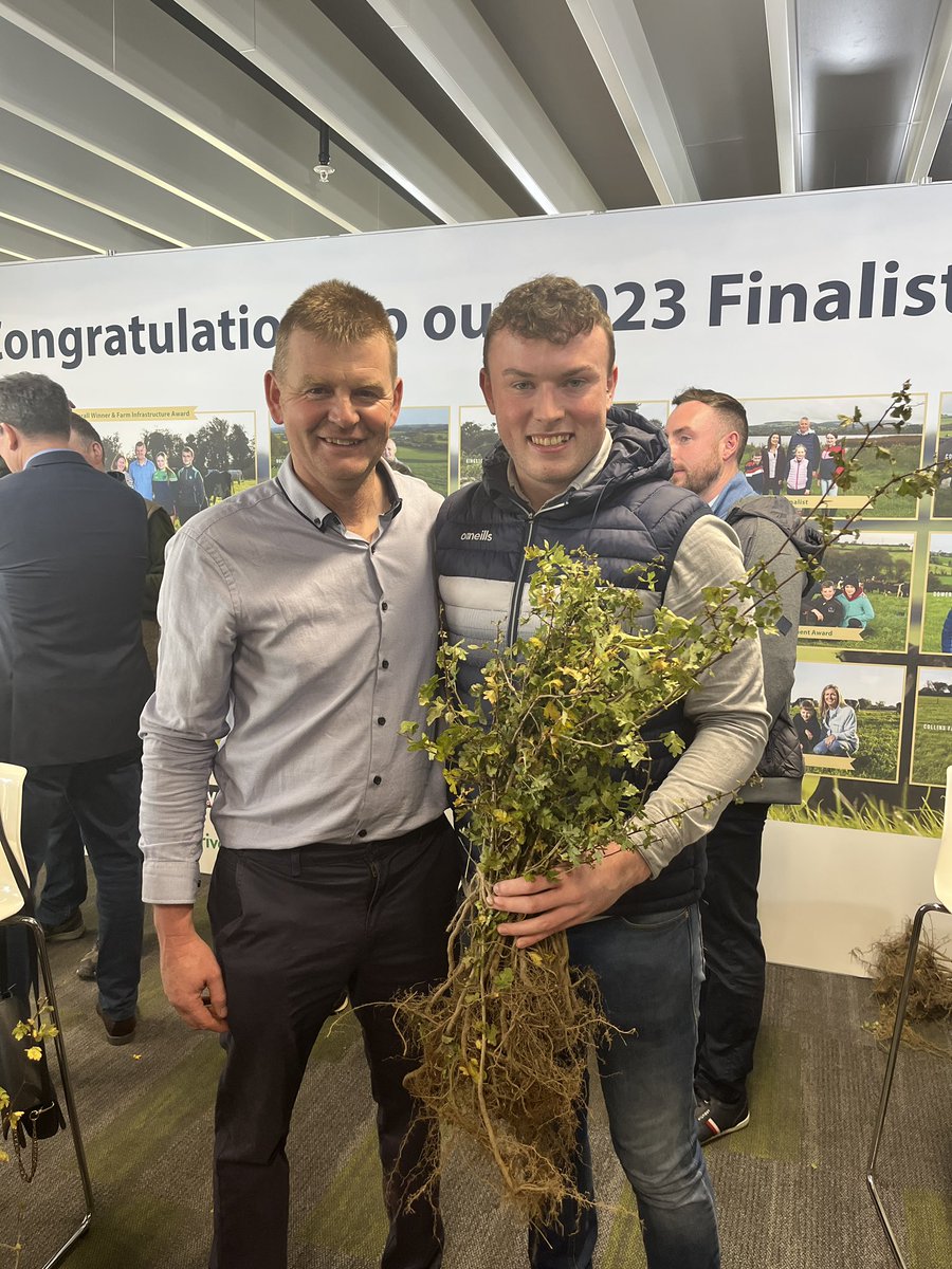 Two of our lucky winners from today’s #biodiversity giveaway! 🎁 Winners received a bundle of Whitethorn hedging saplings to plant on their farms. The species is native to Ireland and supports biodiversity and wildlife 🐝🌳🤩 #IrishDairy #FromTheGroundUp #DairyDay