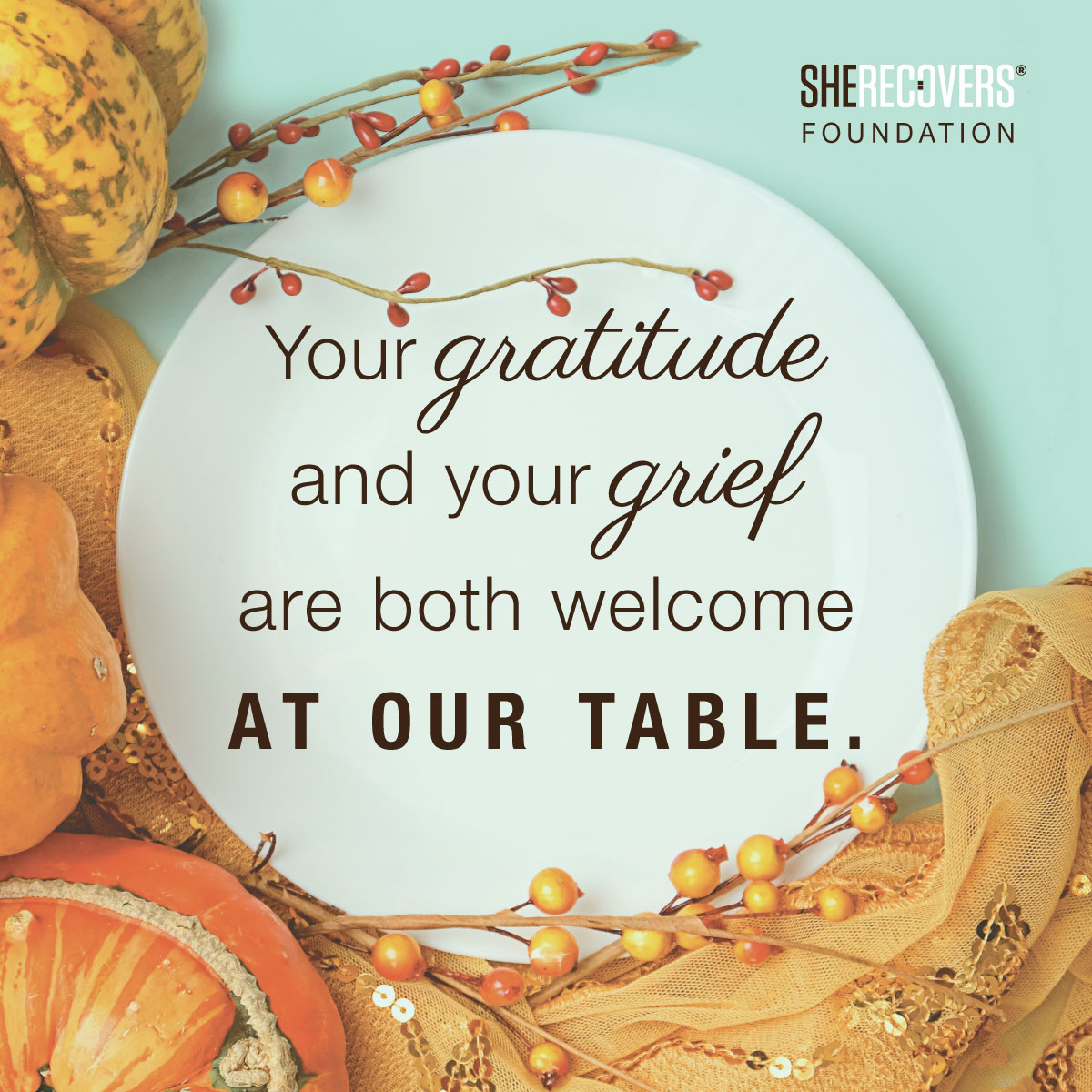 Your gratitude and your grief are both welcome at our table.
Whatever your heart may be holding today, you deserve to honor it. 

Join us starting at 5 PM PT 🍂 sherecovers.org/together-onlin…

#SHERECOVERS #SHERECOVERSTogether #AfterDark #ExtendedGathering #RecoveryMeeting #Thanksgiving
