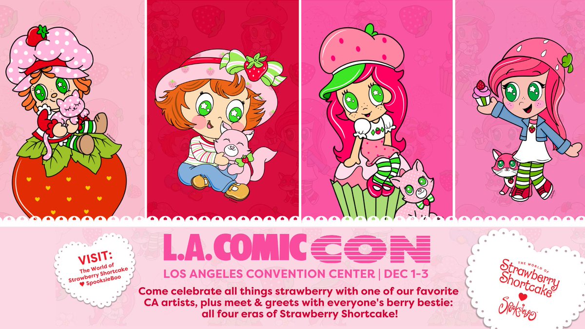 Stop by Booth 408 for a BERRY special Meet and Greet, Exclusive Merchandise, and Giveaways. First Come First Serve. 🍓🍰#strawberryshortcake #spooksieboo #comicconla

🔗 for more info: tinyurl.com/world-of-straw…