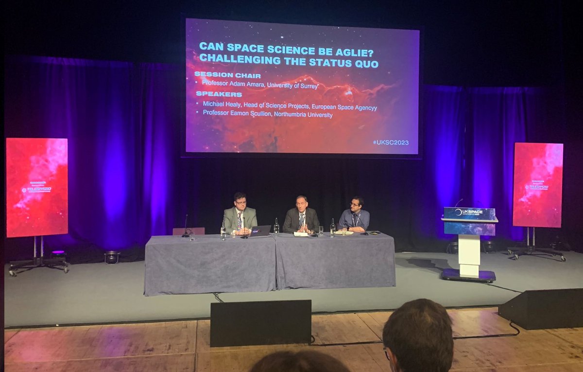 NorthumbriaUni's tweet image. It’s the final day of the @ukspaceconf! 🚀 
We’ve shared all things #SpaceNU, unveiled our £50M NESST Centre in partnership with @LockheedMartin and @spacegovuk and Eamon Scullion delivered a specialist talk on Space Agility. Discover more @ orlo.uk/RGGm3