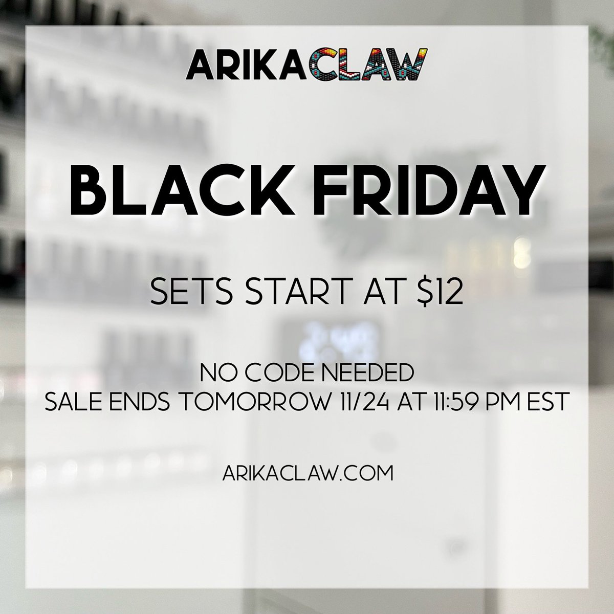 Shop small this Black Friday! The sale is now active and will end tomorrow night! Some new sets have also been added to the site to give you more options to choose from ❤️ Get all your discounted sets only on Arikaclaw.com 🤍