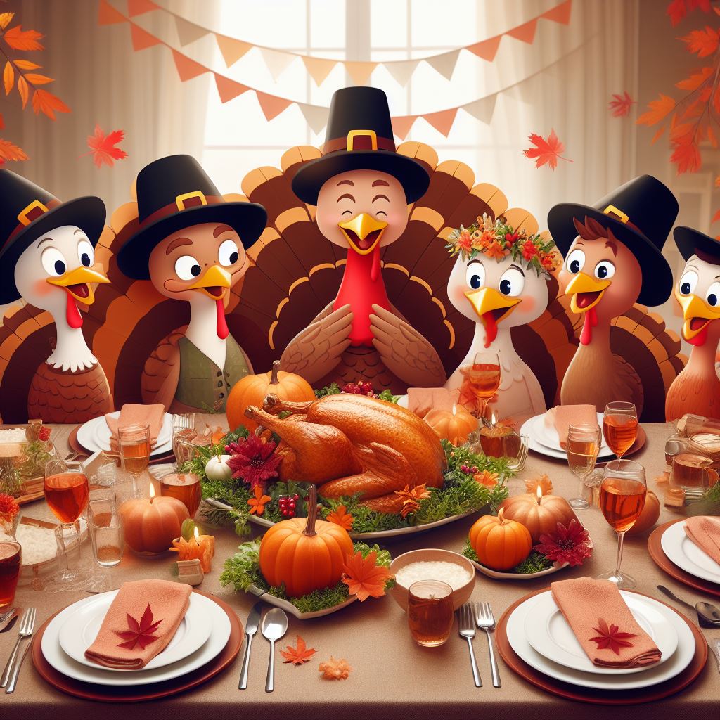 tk_pix's tweet photo. "And we especially give thanks for plant-based meat alternatives"

#Thanksgiving #thanksgivingdinner #roastturkey #notroastturkey #quorn #plantbased #meatalternative #vegans #funny #dalle3 #aiartcommunity #aiart #bingimagecreator https://t.co/aREIywxr24