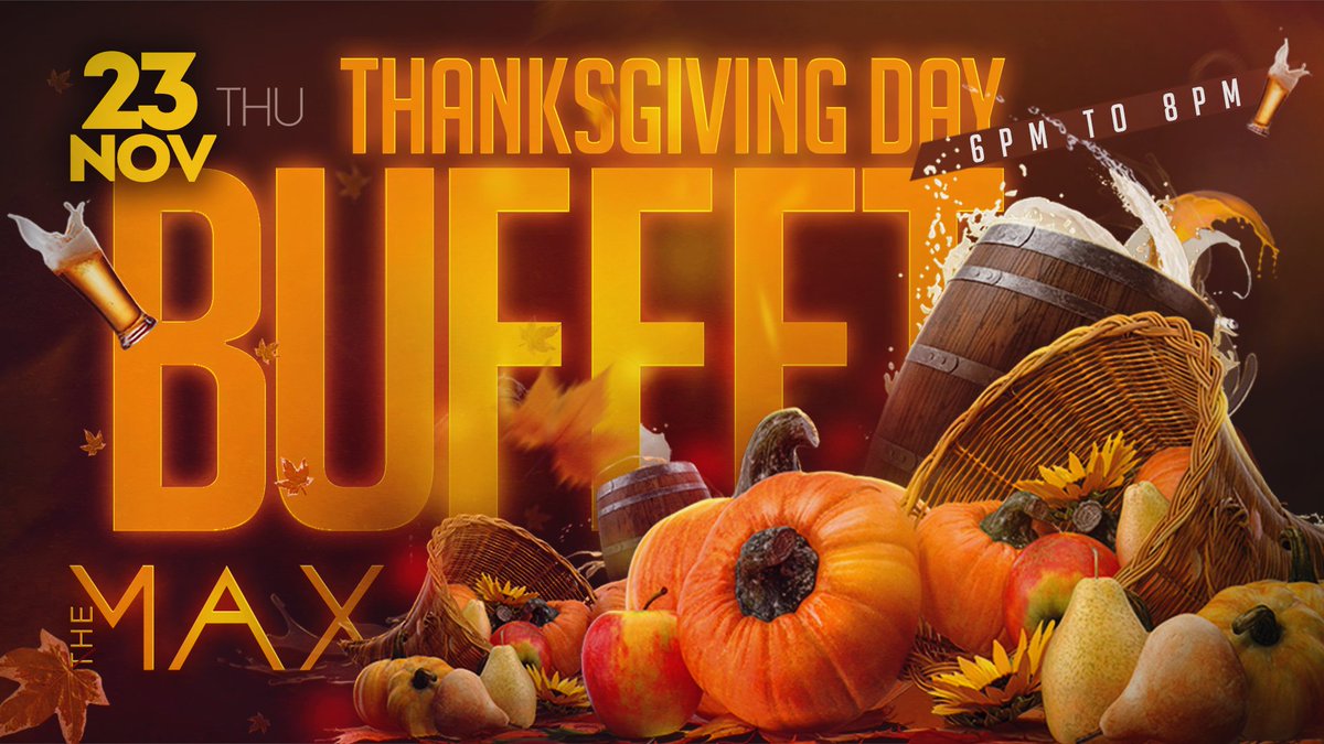 themaxomaha's tweet photo. Get your forks ready! 🍴 We're hosting a fabulous feast this Thanksgiving Day, from 6PM to 8PM! 🤗 Who's joining us for dinner?! 🍽 #OpenThanksgivingDay #ThanksgivingFeast #GiveThanks 💗 https://t.co/cFYshCoyFL