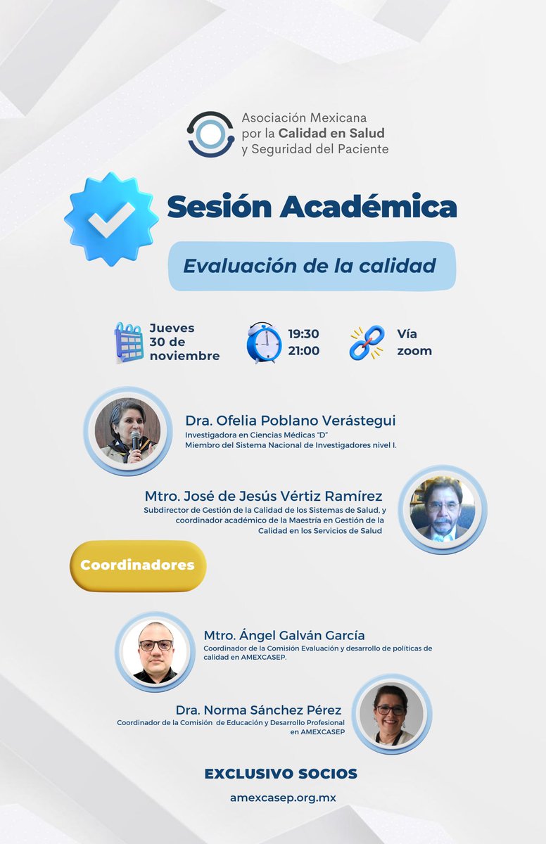 ¡Los Invitamos a participar en nuestra 10º Sesión Académica!
🗓️30 de noviembre de 2023
⏱️19:30 horas Tiempo del Centro de México
👥Evento exclusivo para socios vigentes