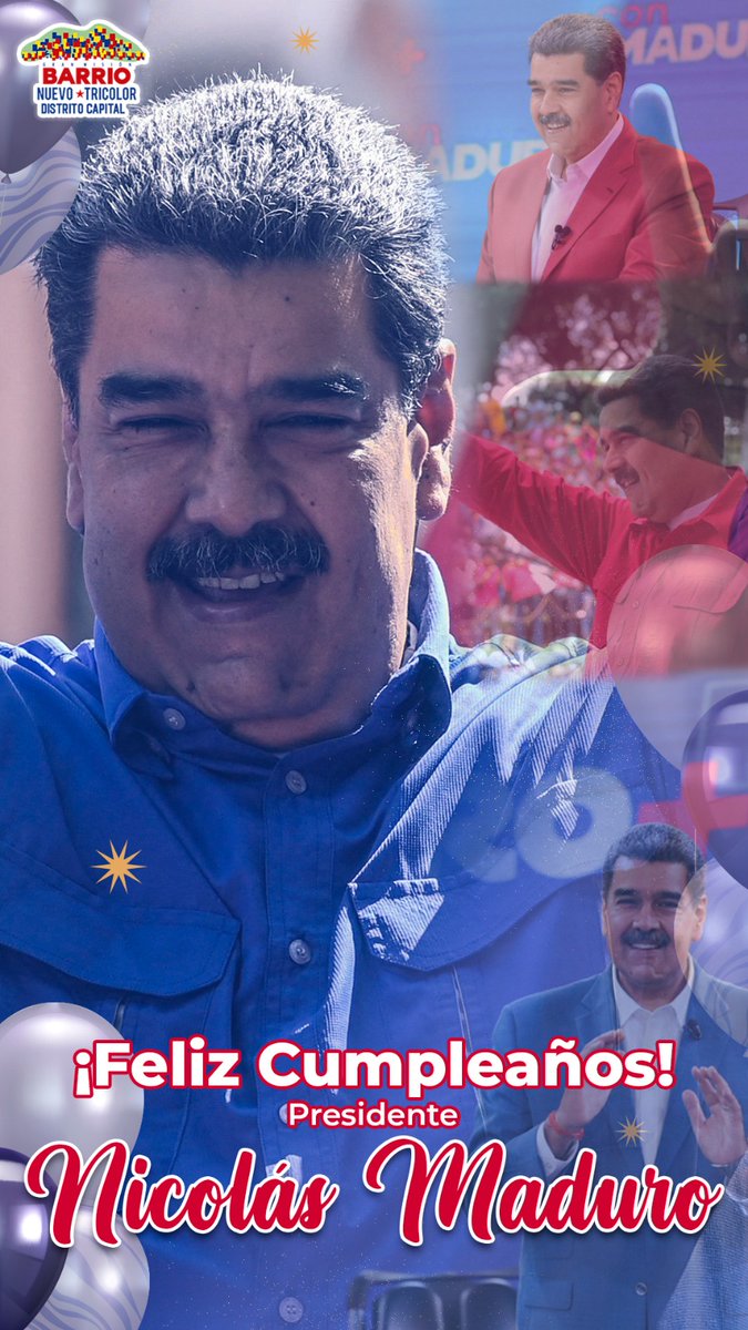 🎂 #DiosTeBendigaMaduro Hoy #23Nov celebramos tu cumpleaños #61 pdte <a href="/NicolasMaduro/">Nicolás Maduro</a> y te deseamos un maravilloso día, muchos éxitos, salud y prosperidad para que siga demostrando amor por su pueblo.

🎉¡Feliz cumpleaños!🎉

#DiosTeBendigaMaduro 

@Barrio_Tricolor 
<a href="/GRaulparedes/">Gral. Raúl Paredes</a>