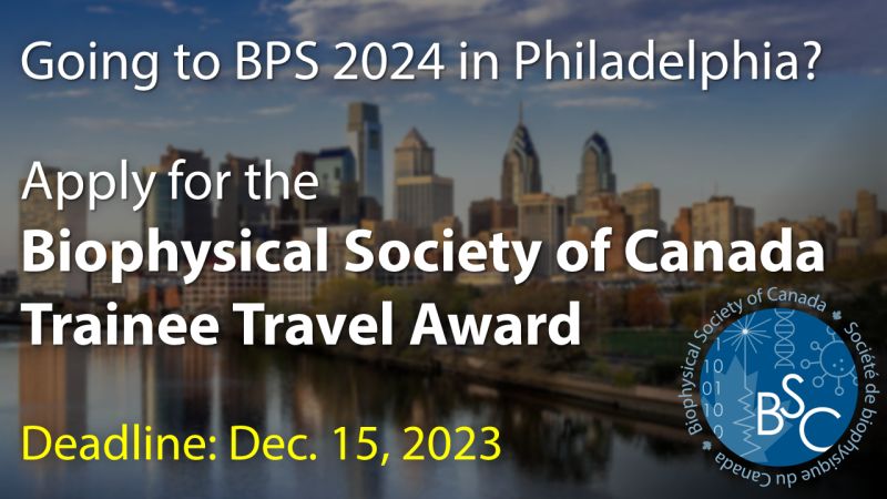 BSCtrainees's tweet photo. The Biophysical Society of Canada offers travel awards to students and post-docs attending the Biophysical Society Meeting #BPS2024 in Philadelphia this coming February — submission deadline is December 15, 2023.
Eligibility and application forms are here: https://t.co/QVrpBvd13p https://t.co/Ut1YC9qwX2