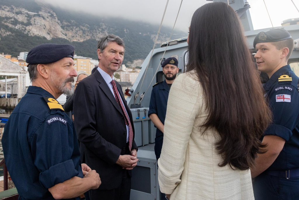 Vice Admiral Timothy Laurence and Commodore Tom Guy meeting the RNGS