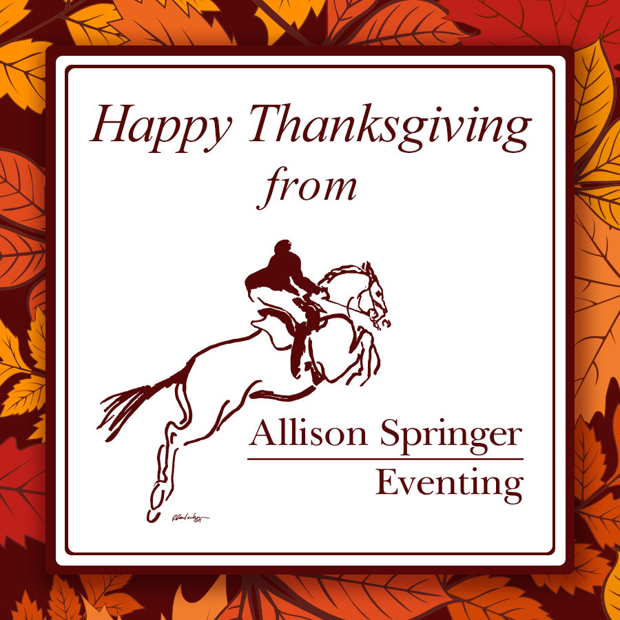 allisonspringer's tweet photo. Happy Thanksgiving from all of us at Allison Springer Eventing!

#Thankful #thanksgiving #equestrian #aseventing #allisonspringer https://t.co/uHkQmAdfJL