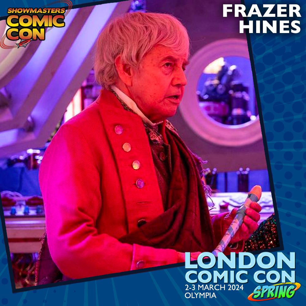 Showmasters's tweet photo. We are pleased to announce FRAZER HINES will be attending #LCCSpring.

To Doctor Who fans, Frazer is the kilt wearing Jamie MacCrimmon, Outlander fans will know him as Sir Fletcher Gordon &amp; to many he will always be Joe Sugden from Emmerdale.

https://t.co/YQ19cMtcQ6 https://t.co/841DkRiusx