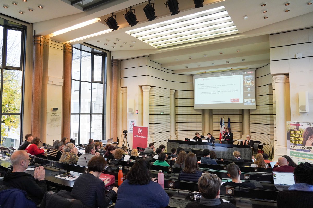 Les élus du conseil académique de la vie lycéenne et les référents académiques #harcèlement et #pHARe participent aux 2e assises régionales du harcèlement en milieu scolaire @NvelleAquitaine 👉en simultané à #Poitiers #Bordeaux et #Limoges 👉mieux comprendre pour agir ensemble