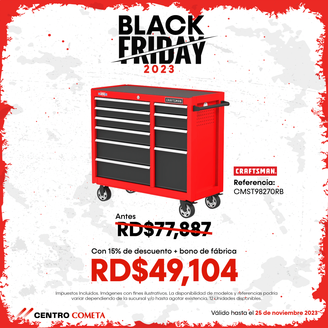 GrupoCometaRD's tweet photo. ¡Ahorra a lo grande con Craftsman! 😯

Adicionalmente al 15% de descuento en los productos de la marca Craftsman tendrás un increíble bono de fábrica 🤩🔥

Yo soy tú y compro mis herramientas sin pensarlo dos veces 😎​😉
Nota:
-Válido hasta el 25 de noviembre 2023. https://t.co/NbeepW2DNT
