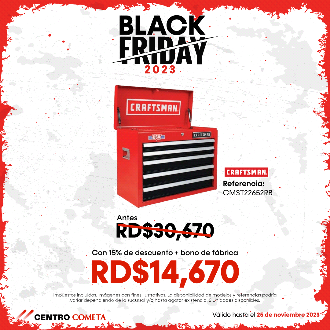 GrupoCometaRD's tweet photo. ¡Ahorra a lo grande con Craftsman! 😯

Adicionalmente al 15% de descuento en los productos de la marca Craftsman tendrás un increíble bono de fábrica 🤩🔥

Yo soy tú y compro mis herramientas sin pensarlo dos veces 😎​😉
Nota:
-Válido hasta el 25 de noviembre 2023. https://t.co/NbeepW2DNT