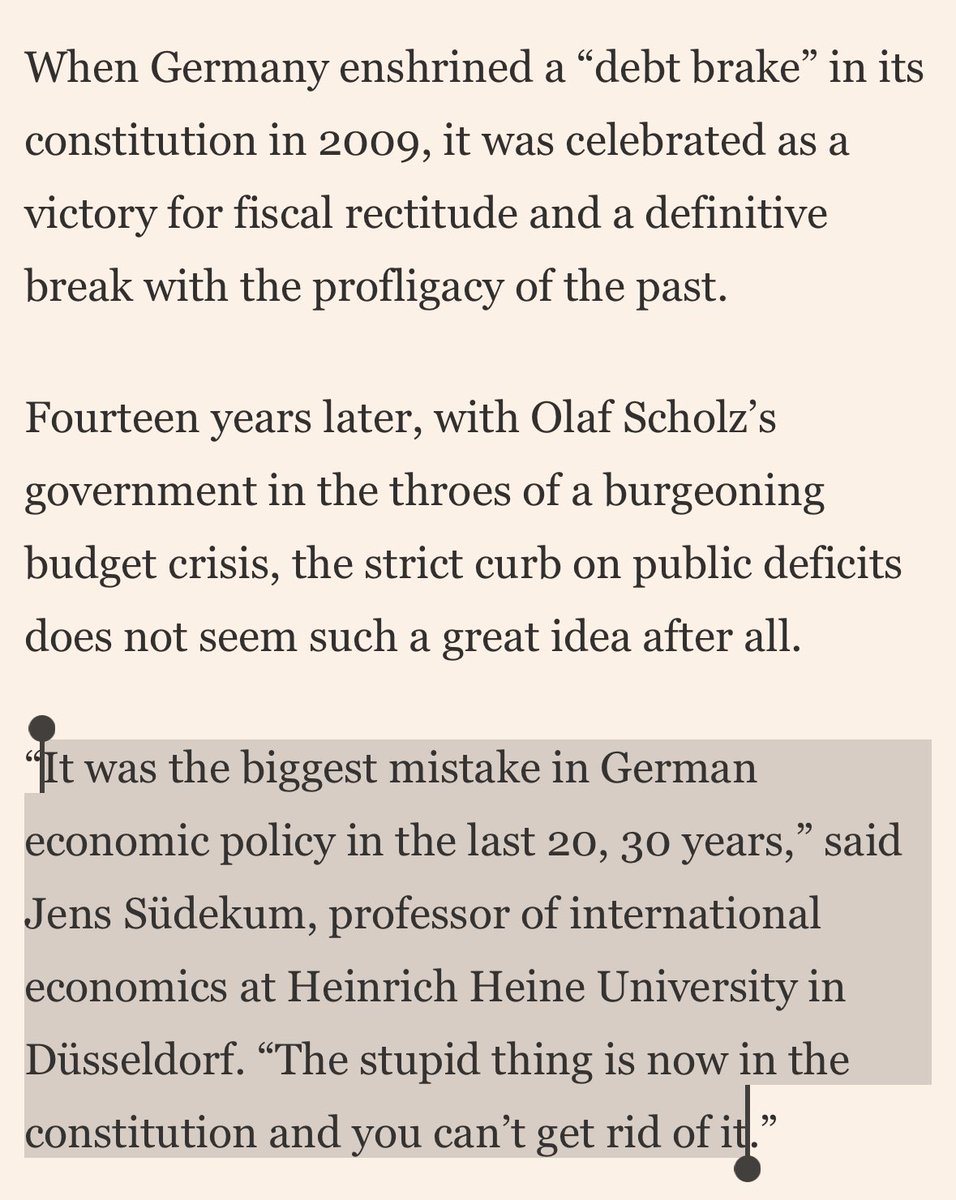 Fiscal fundamentalism meets the polycrisis: Before imposing austerity on other European countries amidst their economic meltdown, Germany added an extremely conservative fiscal rule to its constitution. Now the “debt brake” is blowing up the country’s fiscal space and budget.