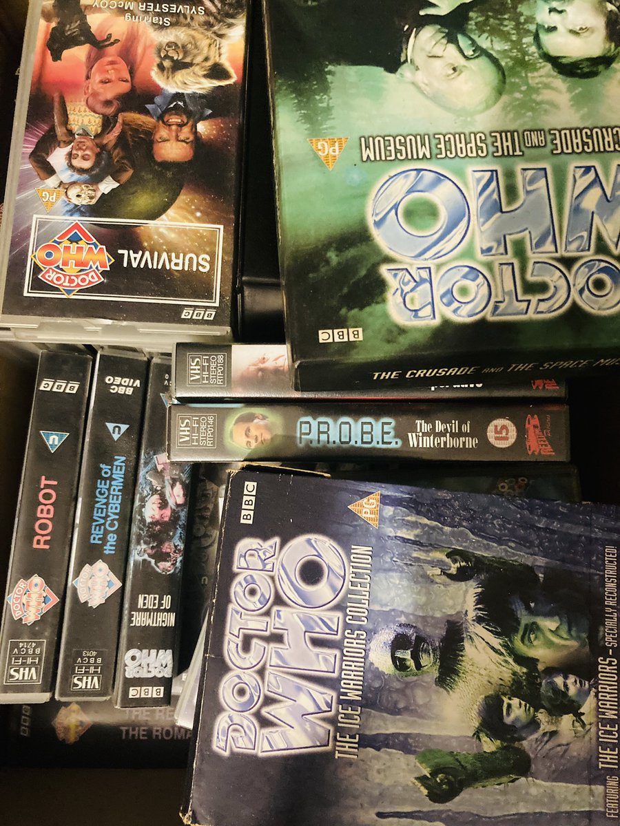 60 years of Doctor Who. Still have most of the VHS tapes from the 90’s as well. I got to work with Sylvester McCoy on a film as well. Good times! #DoctorWho #DrWho #vhs