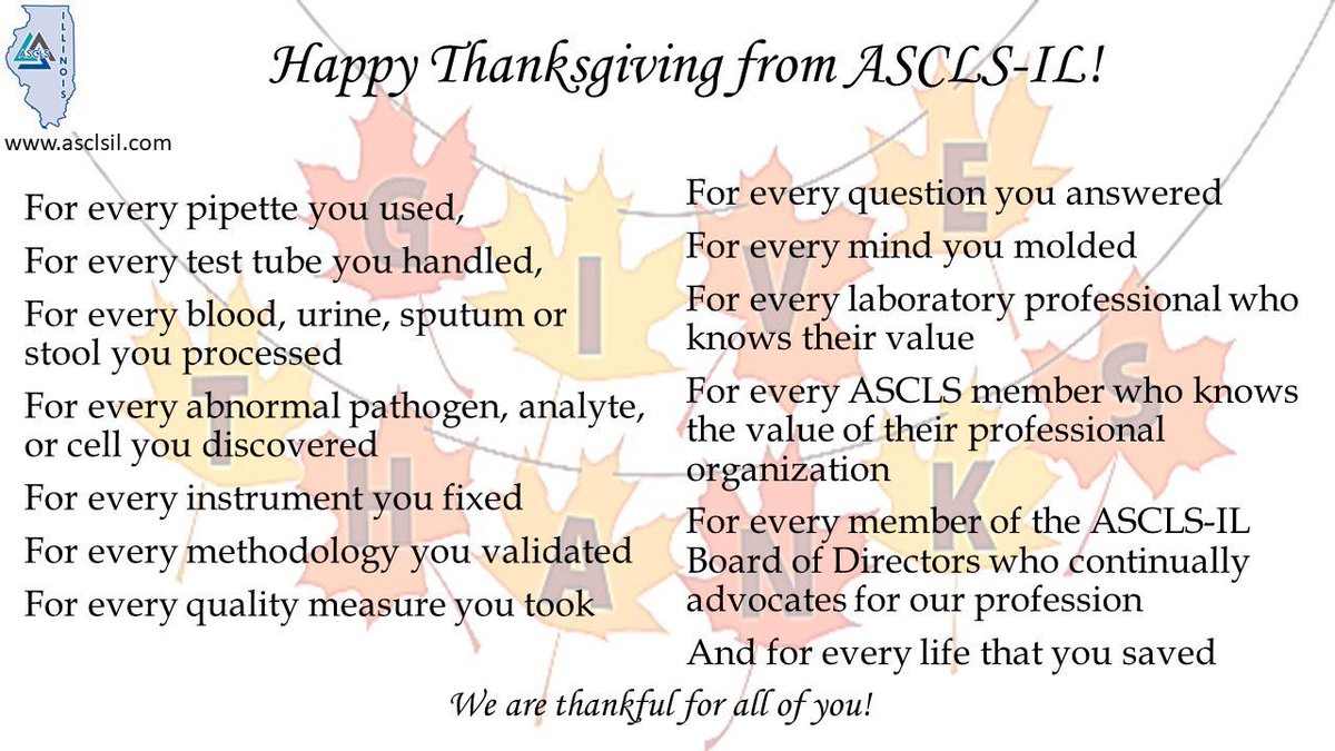 Happy Thanksgiving from <a href="/ASCLS_IL/">ASCLS-IL</a>