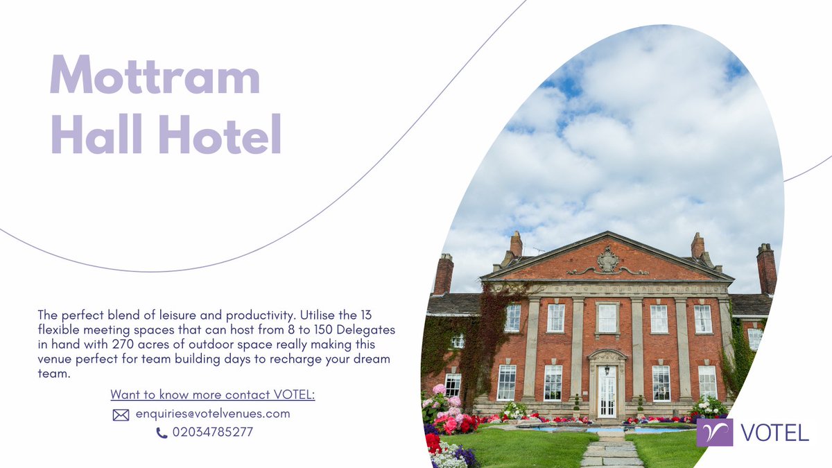 From business meetings to stunning events, #MottramHall is a remarkable place for gathering professionals. With its spectacular setting amongst the Cheshire countryside, it truly sets the standard for successful events and memorable occasions.#eventprofs #venuefinder #cheshire