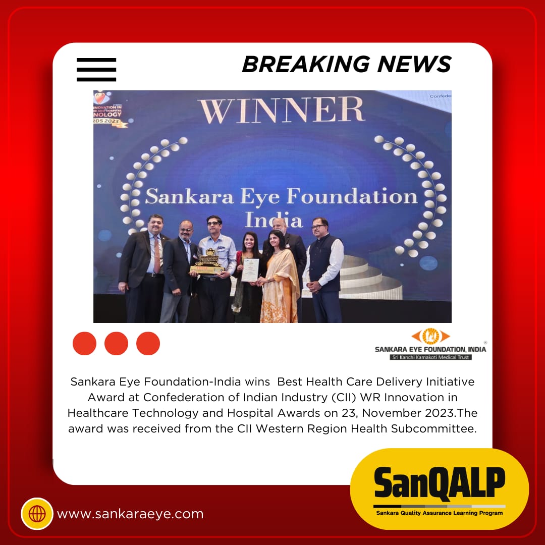 SankaraV2020's tweet photo. #Sankara Eye Foundation #India wins  Best #HealthCare Delivery Initiative #Award at @FollowCII CII WR #Innovation in Healthcare Technology and #Hospital Awards.
@spindoc_k @bharathbal @CII4WR @IAPB1 @COVD @TRRaju1 @JayendrasPOV https://t.co/Ce41wUZ7lz