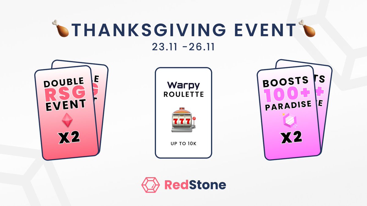 redstone_defi's tweet photo. Triple Thanksgiving Day Extravaganza 🍁🍗

Feel the holiday spirit on our Discord server like never before.

This incredible celebration lasts until the end of the week, so dive in and make the most of these fantastic Thanksgiving Day festivities.

Join ➡️ https://t.co/R1oL3pRYhJ https://t.co/tTwBz8jkYS