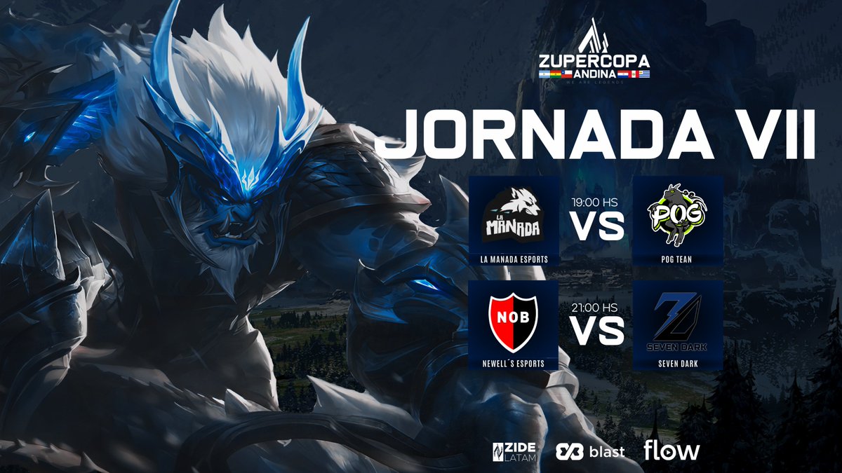 ZideLatam's tweet photo. Hoy dos equipos dirán presente en los cuartos de final, pero para ello deberán pasar esta ronda 2 - 1 🏆

⚔️ @ManadaEsports 🆚 @PoGTeamLatam 
⚔️ @7D_SevenDark 🆚 @NewellsEsports 
⏰ 19hs 🇦🇷🇨🇱
📺 https://t.co/WDp5sUnDCH - Canal 601 de Flow.

#LeagueOfLegends #SomosZide #SomosEsports