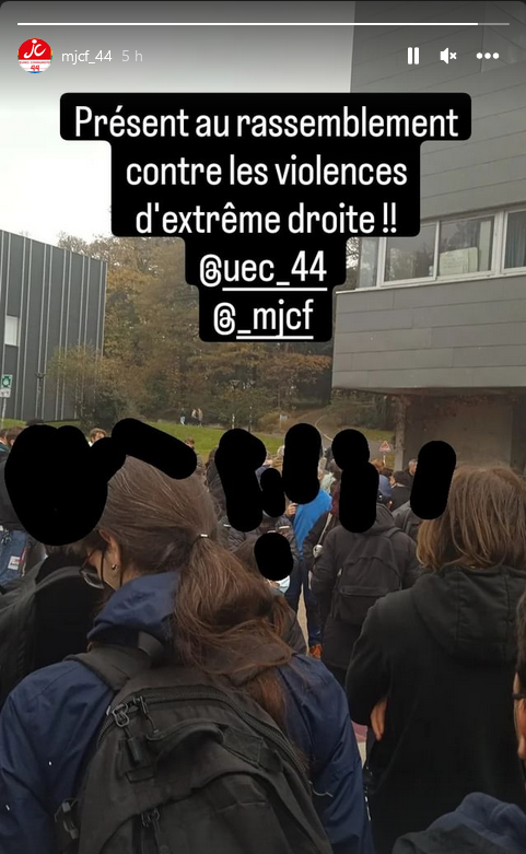 OrvaultPcf's tweet photo. 🚩Les Camarades de l'#UEC44 & de la @MJCF_44 étaient présents au rassemblement contre les violences d'extrême-droite, ce midi, à la fac de #Nantes
#Université #NoPasaran #LoireAtlantique #Solidarité https://t.co/guLa5FWrPt