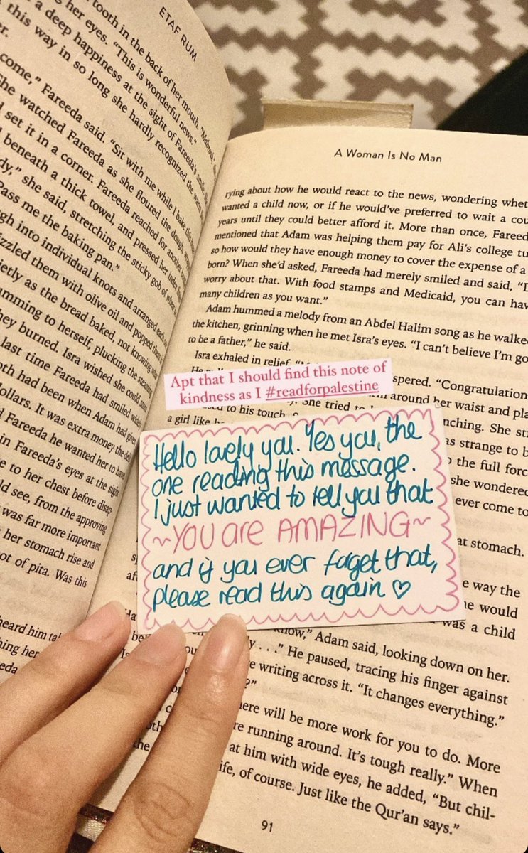 minayusufzai's tweet photo. My friend picked up this book by the lovely @EtafRum from the library today &amp; found the sweetest note tucked inside, left by the last reader.

Small unexpected joys 🤍🍉 https://t.co/pBOk0UikMK