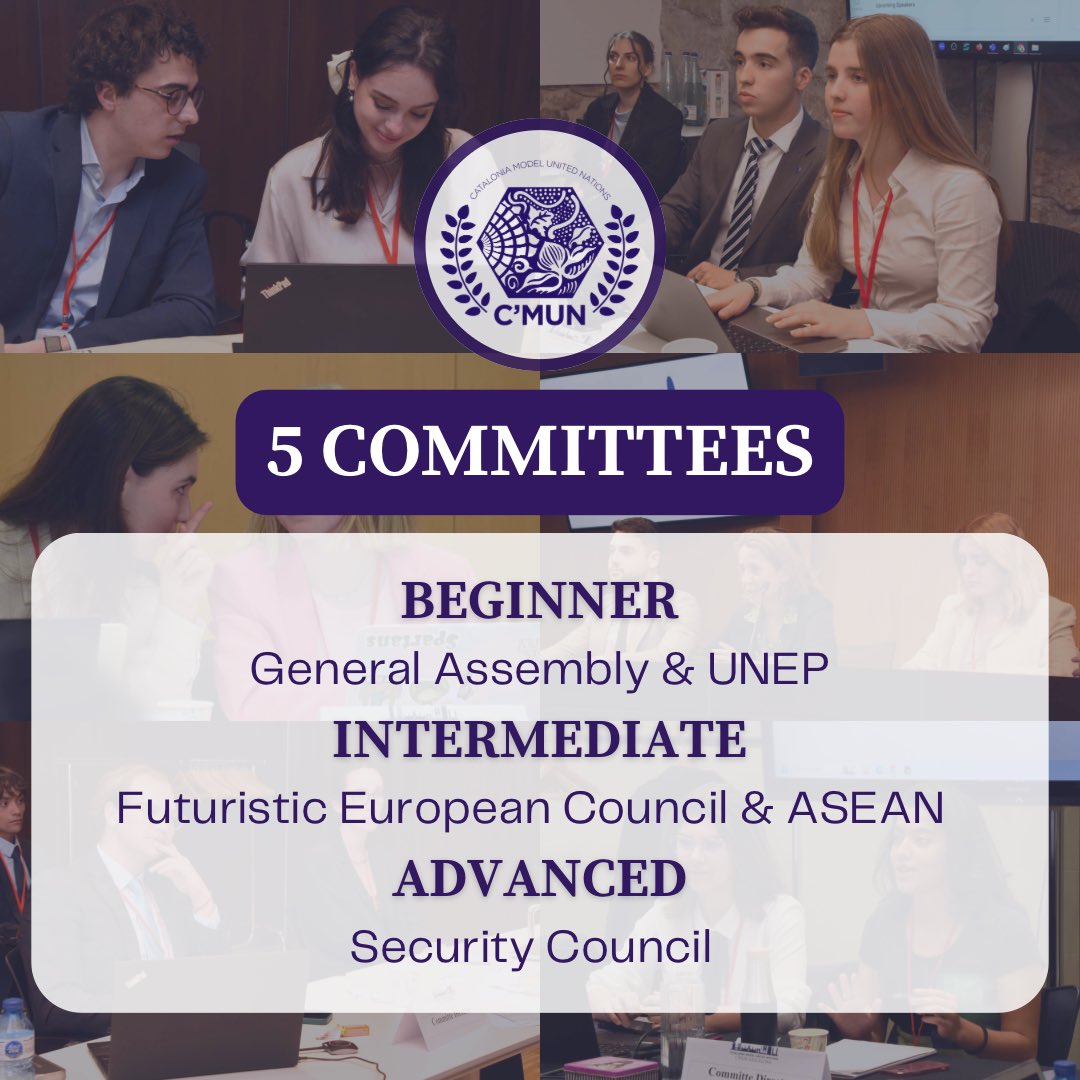 ‼️CHAIR APPLICATIONS FOR C'MUN ARE OPEN‼️
📍C'MUN will be hosted in Barcelona from April 25th to April 28th, and we are looking for chairs!
You can apply through this link or through the one in our bio:
cmunbcn.org/apply/director/
🗓️The last day to apply is December 4th!