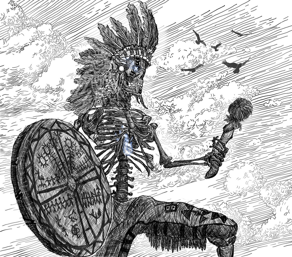 Enjoy #skeleton #shaman #injun #feathers #skull
