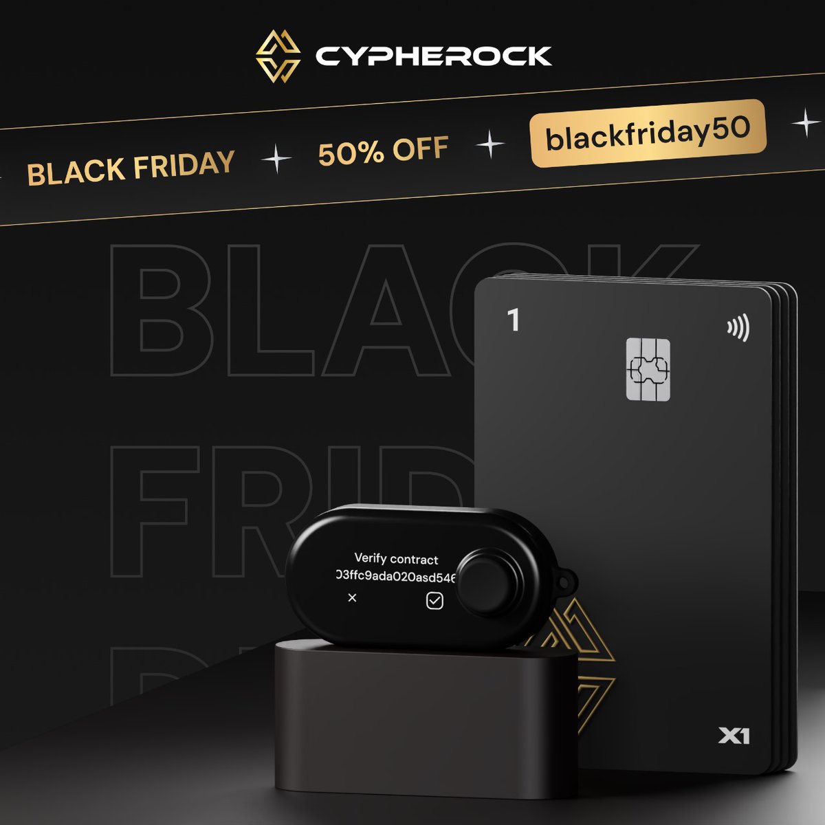 #BlackFriday deal! 🎉
Buy the safest cold wallet at 50% off! Offer valid till Nov 30, 2023. Use blackfriday50 and get it at $̵1̵9̵9̵ ̵U̵S̵D̵  $99 USD - cypherock.com/?wt_coupon=bla… 

Audited | Open source | Supports 3000+ tokens | Acts as a wallet backup.

#crypto #BTC #coldwallet