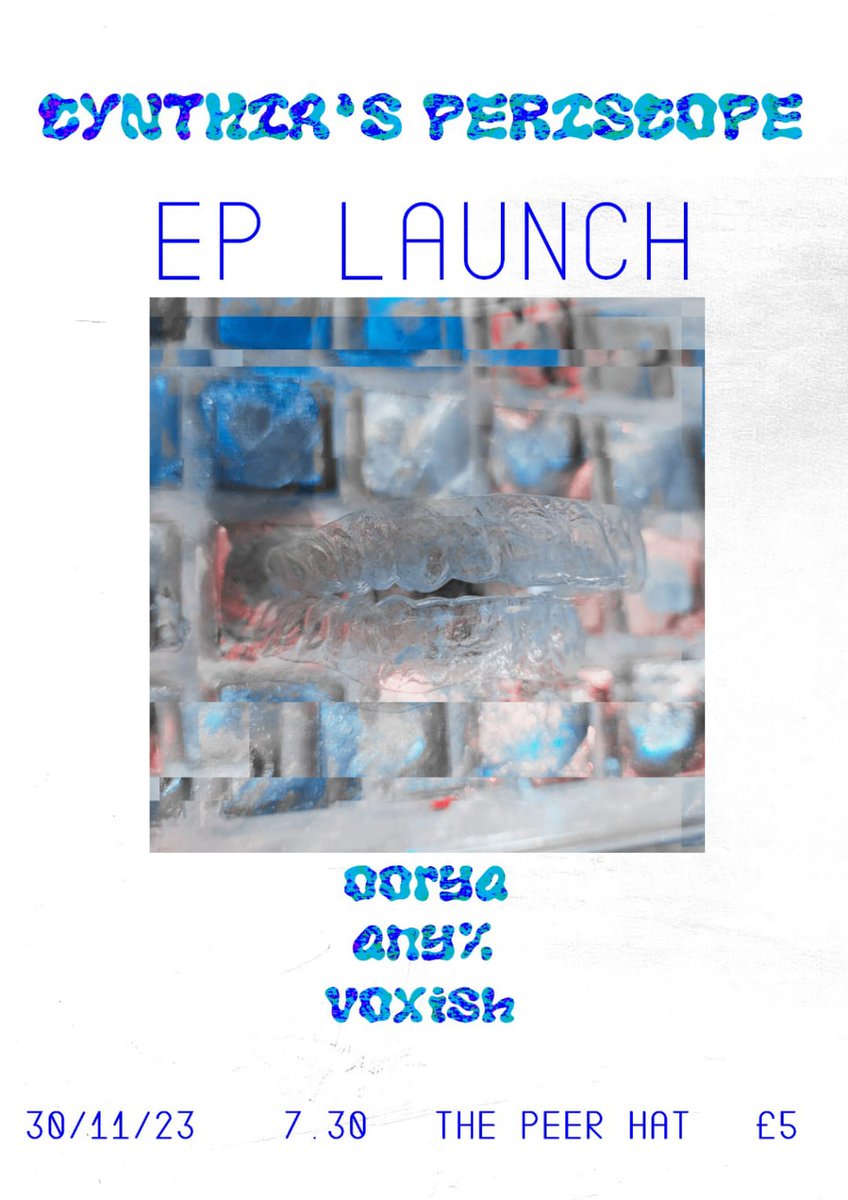 GIG ANNOUNCEMENT! On Thurs 30th I'm doing an ep launch at @The_Peer_Hat w/ @OORYA4 Any% and Voxish Doors 7.30pm £5 suggested donation (no one turned away if you're skint) #manchhestermusic #ukmusicscene #livemusic #electro #edm #idm #techno #house #diymusicians #gigs #synth