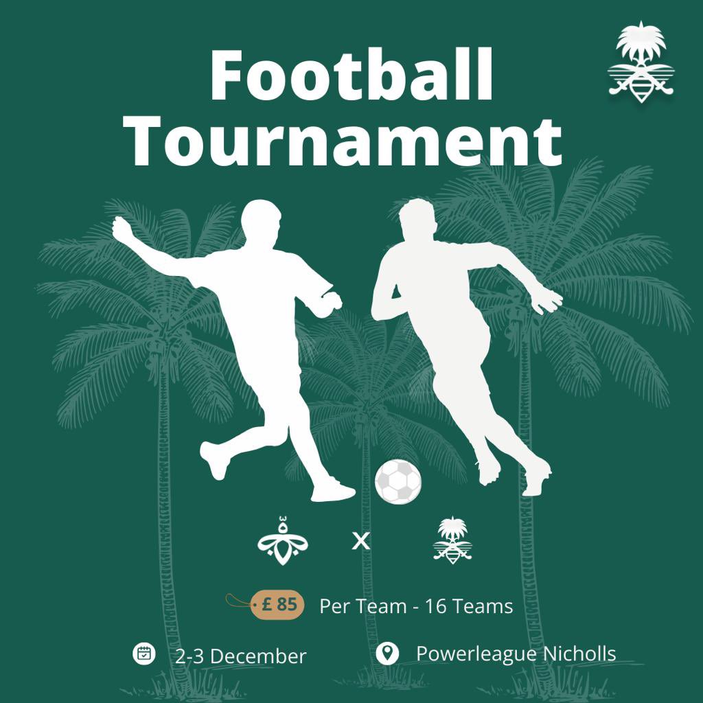 يسر الجمعية السعودية بجامعة مانشستر بالتعاون مع  ArabSoc إقامة بطولة كرة القدم ⚽️🏆🎖️

شارك بفريقك في البطولة وسجل لشراء التذاكر عبر الرابط التالي :
 manchesterstudentsunion.com/events/product…

تقام البطولة يومي السبت والأحد
٢ -٣ / ديسمبر/ ٢٠٢٣ 🏆🤩