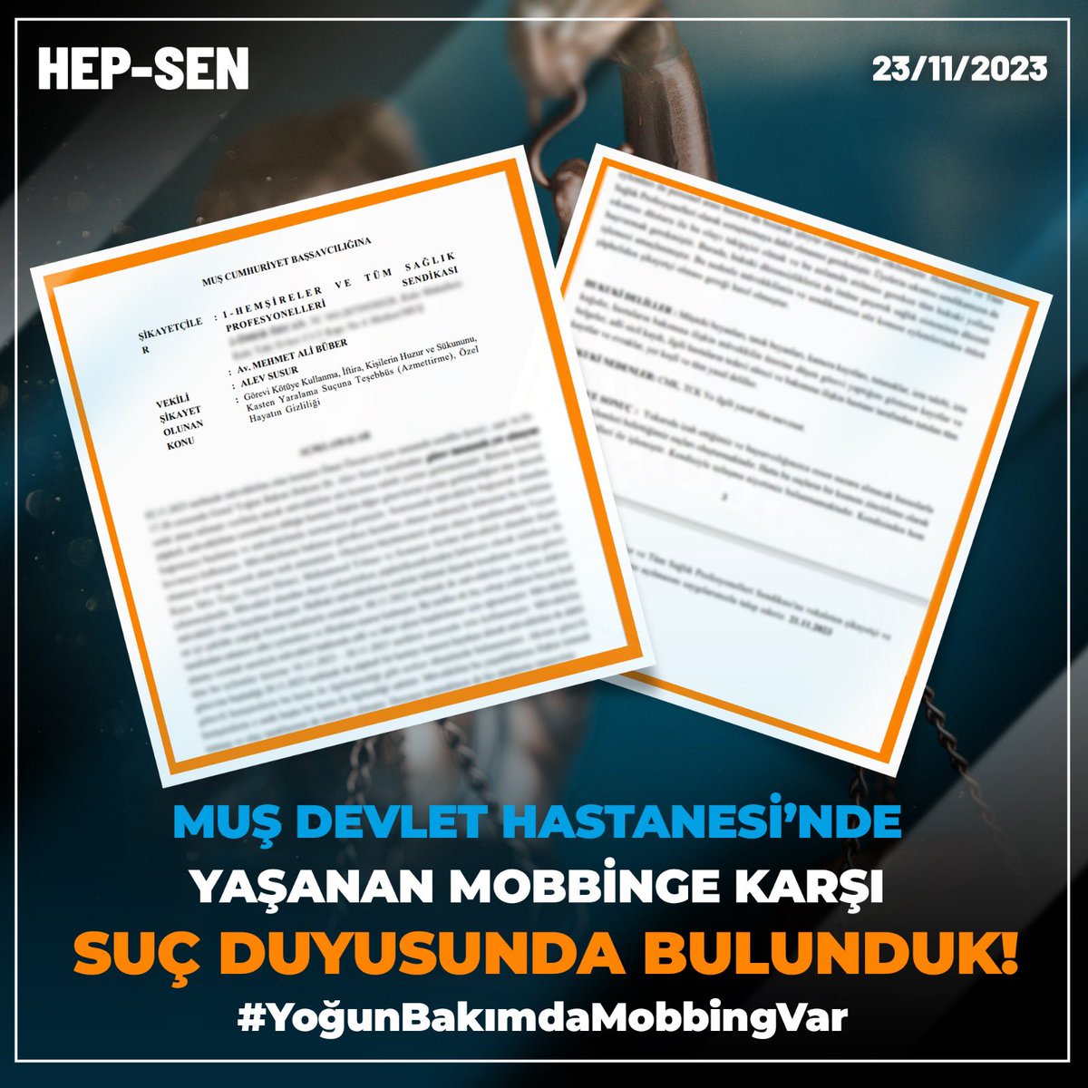 Muş Devlet Hastanesi ‘nde yaşanan mobbinge karşı suç duyurusunda bulunduk. Her türlü haksızlık ve hukuksuzluk karşısında;

Hep-Sen Hep-Sizinle!

<a href="/MusDevlet/">MUŞ DEVLET HASTANESİ</a> <a href="/drfahrettinkoca/">Dr. Fahrettin Koca</a> <a href="/sagliklicozum/">T.C. Sağlık Bakanlığı Sağlıklı Çözüm</a> <a href="/saglikbakanligi/">T.C. Sağlık Bakanlığı</a> 
<a href="/musilsaglik/">Muş İl Sağlık Müdürlüğü</a> 

 #YoğunBakımdaMobbingVar