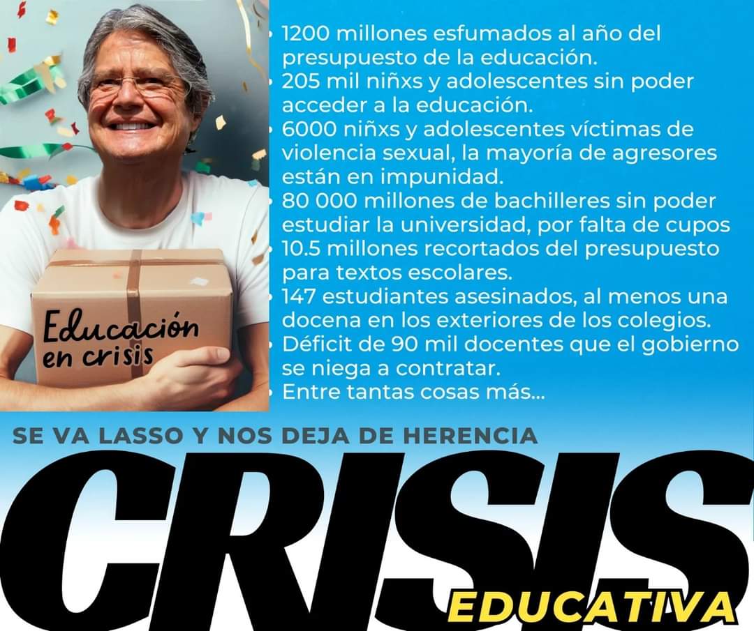🥳🤬Que bueno que se va Guillermo Lasso, que malo que nos deja CRISIS EDUCATIVA #CambioDeMando #LassoLárgateNoVuelvas