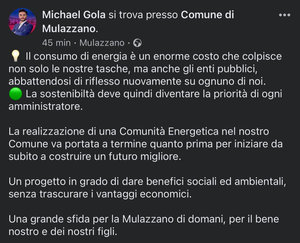 MichaelGola's tweet photo. 💡 Il consumo di energia è un enorme costo che colpisce non solo le nostre tasche, ma anche gli enti pubblici, abbattendosi di riflesso nuovamente su ognuno di noi. 
🟢 La sostenibiltà deve quindi diventare la priorità di ogni amministratore. https://t.co/RzCivvU8Rj
