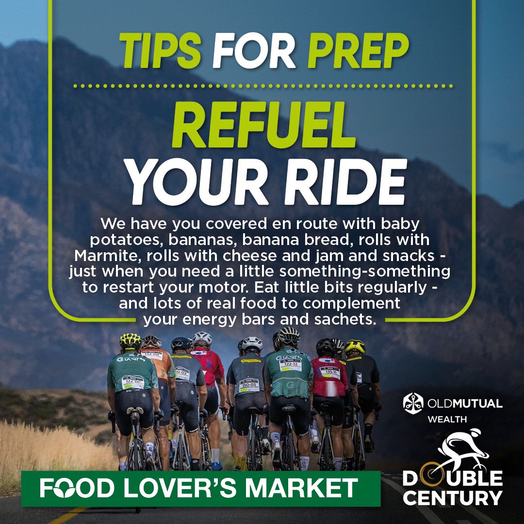 Thanks to Food Lovers Market, you can expect a host of delicious and nutritious snacks to refuel your ride at the Op de Tradouw Feed Station.

#OMWDC #FoodLoversMarket #FurtherTogether 
#OldMutualWealthDC