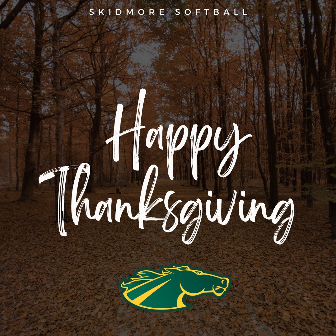 Happy Thanksgiving from our Skidmore Softball family to yours 🦃🍁🥧🥎