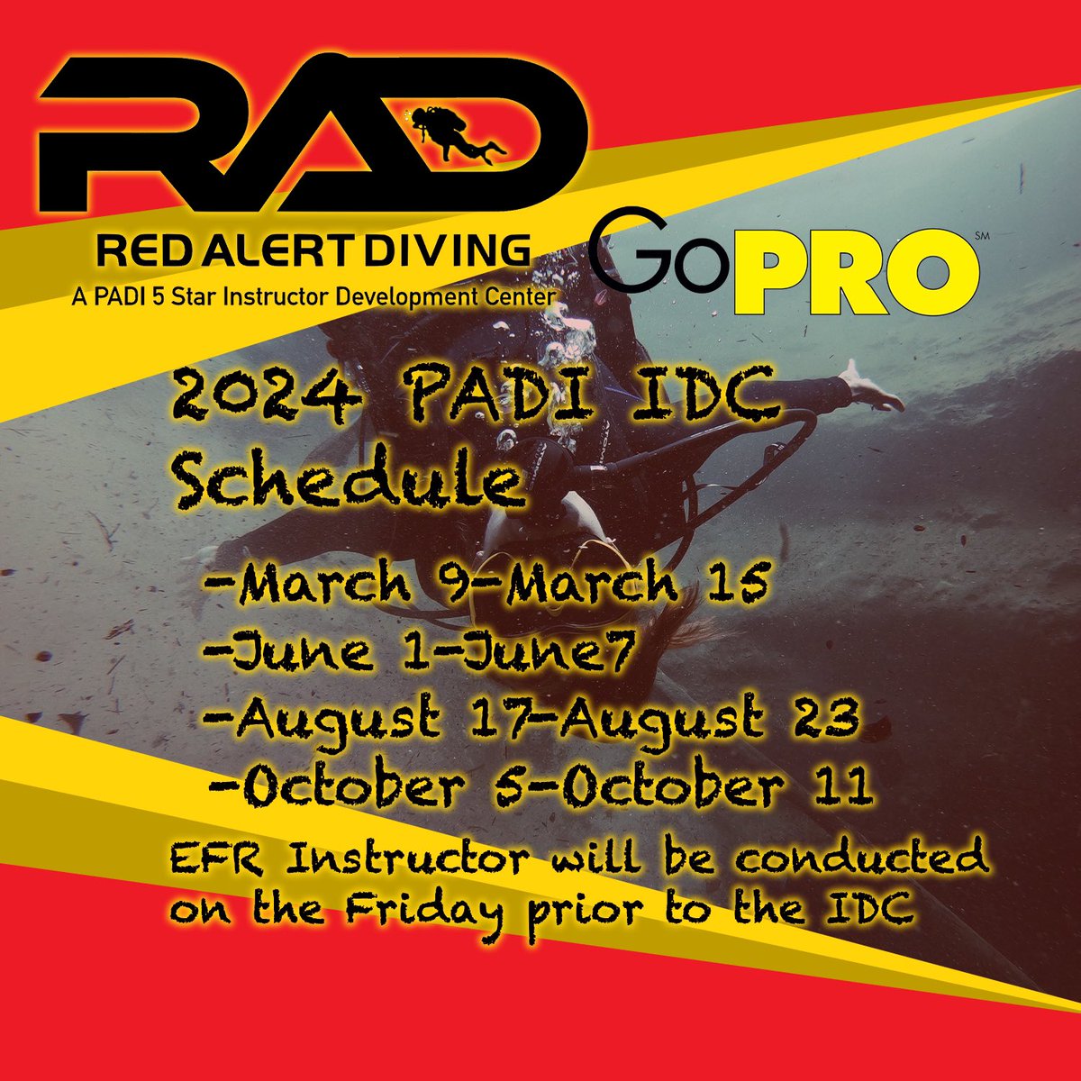 RedAlertDiving's tweet image. The 2024 Destin Instructor Exam has been announced! 

If you want to become a scuba instructor, call the shop at 850-238-8760 or send a message here.
Leave your cubicle behind, get out and live an adventure.

#redalertdiving2023 #scubadiving #panamacitybeach #florida