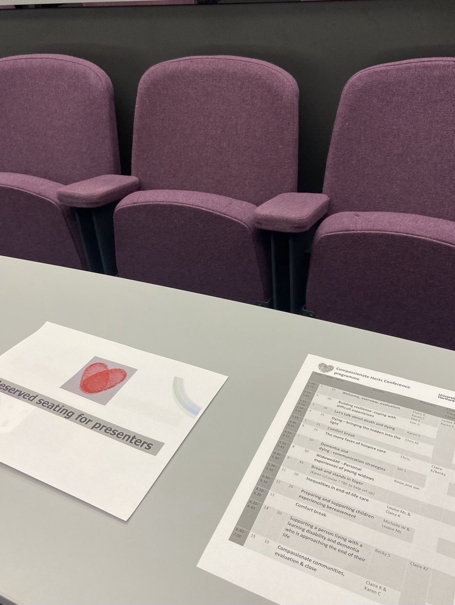 Ready for our ‘compassionate herts’ conference to prepare first year student nurses for simulation and placement #death&amp;dying # endoflifecare