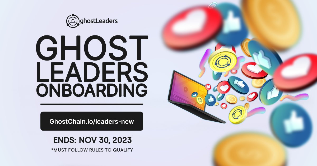 realGhostChain's tweet photo. 📢 #ghostLeaders is an exclusive group for the most influential GHOST members offering even MORE $GMV rewards 🚀👻

Enrollment for #JML holders on #Ethereum:
🔗 https://t.co/2EFrKi5qs7

Onboarding ends: Nov 30, 2023

#web3community #Influencer #ambassador #brand #DeFi #web3 $ETH https://t.co/L2cMi3Ha0z