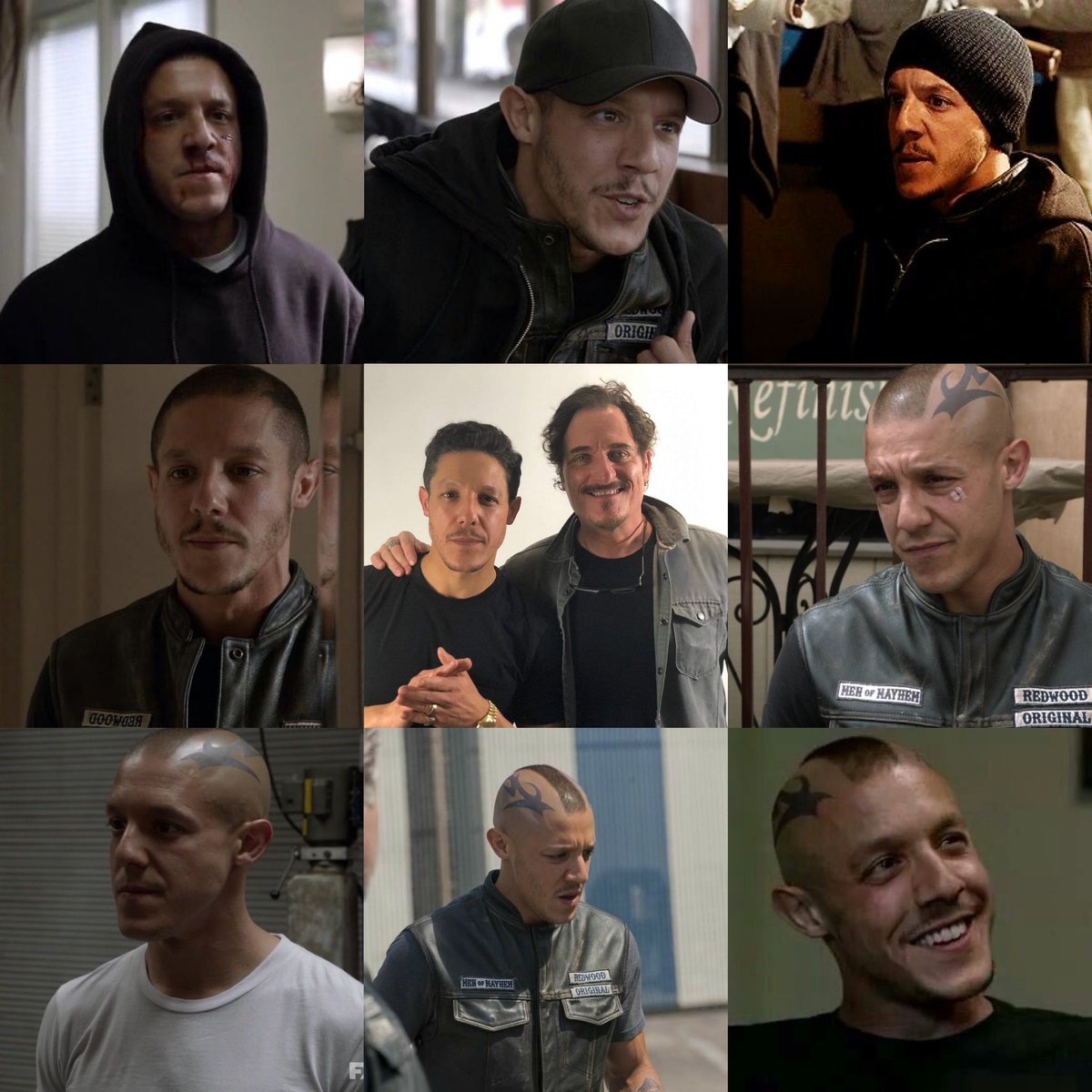 BlueFlamingos7's tweet photo. Throwback Thursday. @SonsofAnarchy @SOAMediaAddicts @Theorossi @KimFCoates #JuiceOrtiz #TigTrager #lostsoul #lookingforredemption #greatsmile #brotherfromanothermother #besties #headtatoo @ReaperCrew618 ๐๏ธ๐๏ธ๐ฅฐ https://t.co/sySjX6aWHL