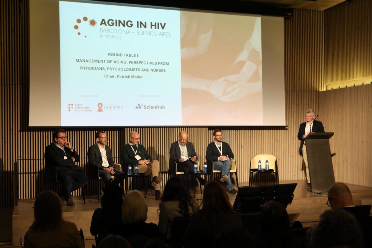 scienhub_org's tweet photo. The first day of the #AginginHIV workshop concludes with a round table on the 'Management of Aging,' featuring insights from doctors, psychologists and nurses. The session is presented by @HIVTox, Alan Winston, @BoccaraFranck, Jose A. Muñoz-Moreno, @cossarizza and @juanleyvamoral https://t.co/iNyZuqfi4D