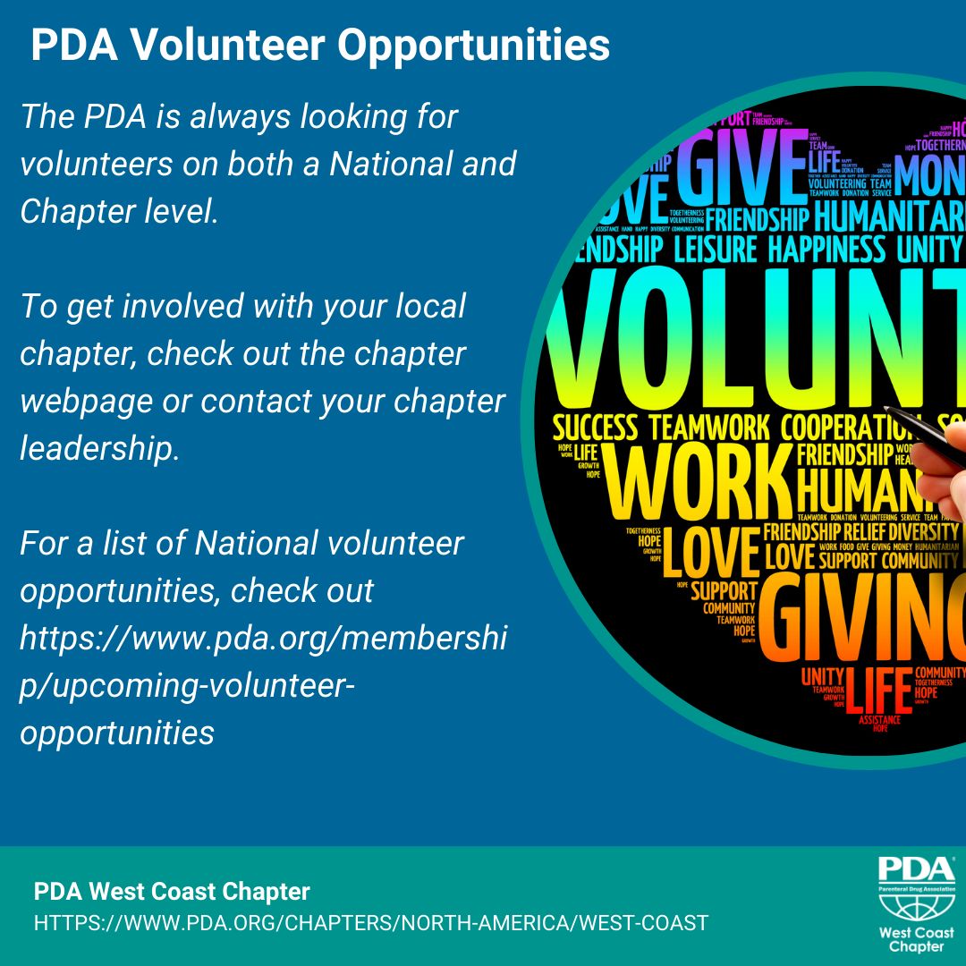 The PDA is always looking for volunteers both on a National and Chapter level.

For Volunteer opportunities - check out this link:

pda.org/membership/upc…

<a href="/PDAonline/">PDA</a>